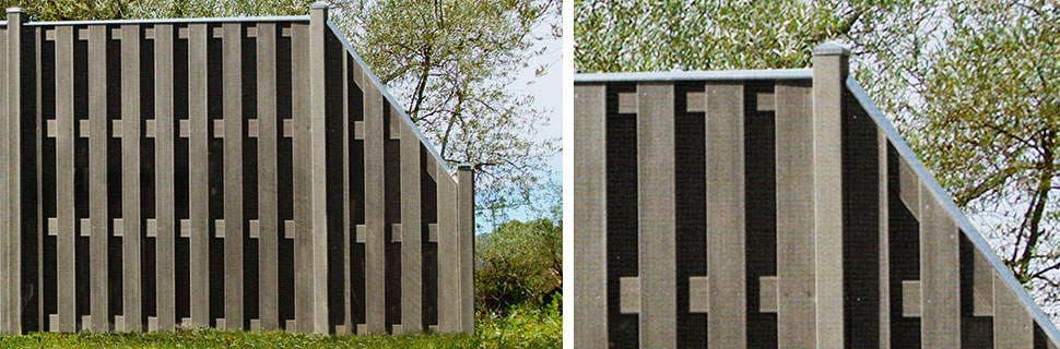 WPC-Zaun mit Aluminium Querriegeln