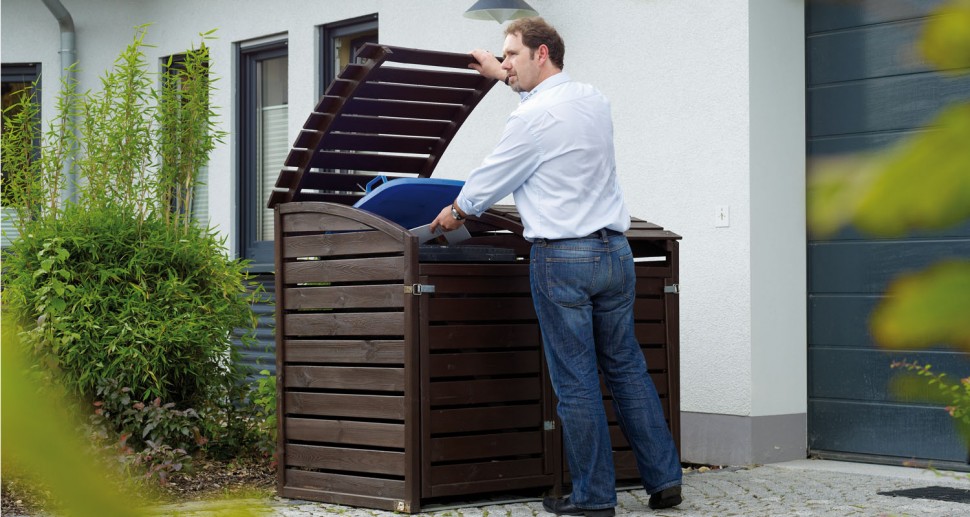 Mülltonnenverkleidung Holz dunkelbraun