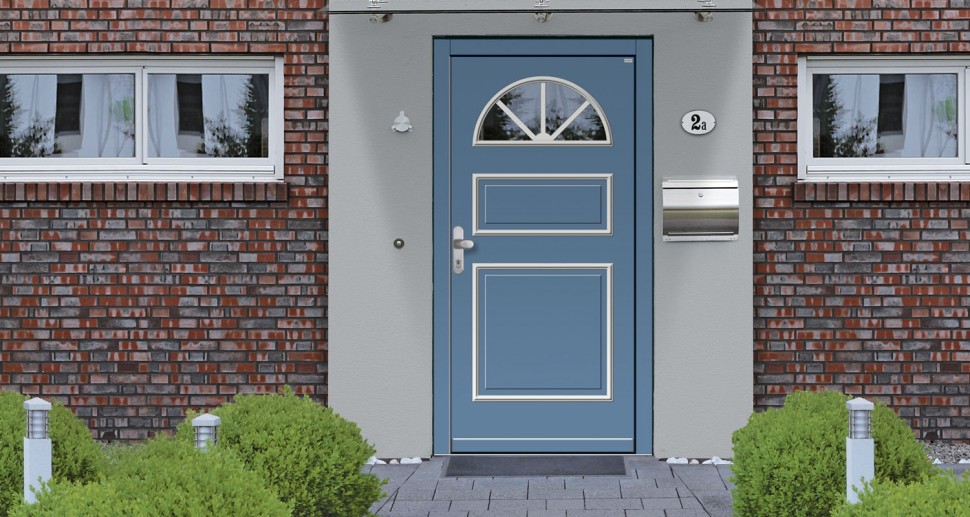 Haustüre Wessler blau für Altbau oder Fachwerk